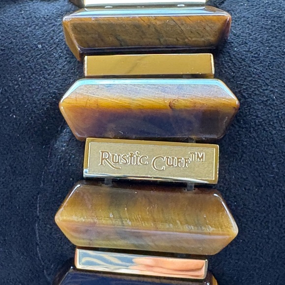 Group of Four Silver and Gold Rustic Cuff Bracelets - Picture 5 of 13